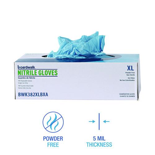 Disposable Examination Nitrile Gloves, X-Large, Blue, 5 mil, 100/Box. Picture 5