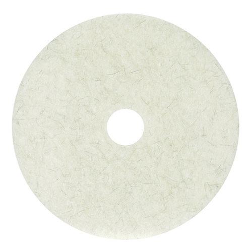 Natural Burnishing Floor Pads, 21" Diameter, White, 5/Carton. Picture 2