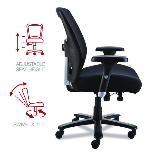 Alera Faseny Series Big and Tall Manager Chair, Supports Up to 400 lbs, 17.48" to 21.73" Seat Height, Black Seat/Back/Base. Picture 5