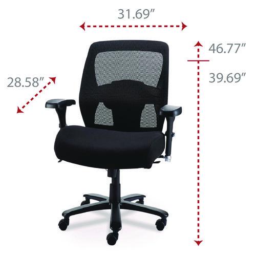 Alera Faseny Series Big and Tall Manager Chair, Supports Up to 400 lbs, 17.48" to 21.73" Seat Height, Black Seat/Back/Base. Picture 7