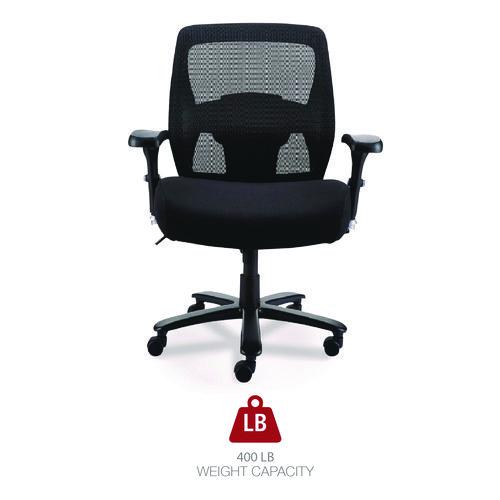 Alera Faseny Series Big and Tall Manager Chair, Supports Up to 400 lbs, 17.48" to 21.73" Seat Height, Black Seat/Back/Base. Picture 9
