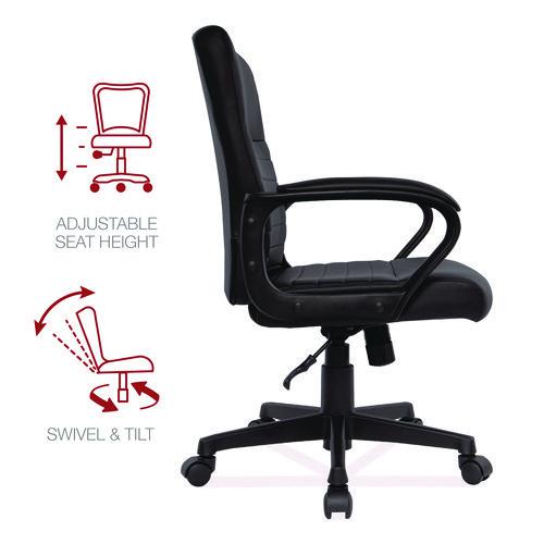 Alera Breich Series Manager Chair, Supports Up to 275 lbs, 16.73" to 20.39" Seat Height, Black Seat/Back, Black Base. Picture 6