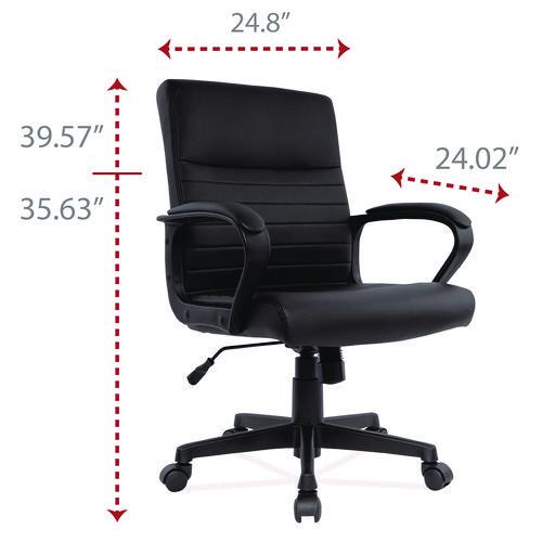 Alera Breich Series Manager Chair, Supports Up to 275 lbs, 16.73" to 20.39" Seat Height, Black Seat/Back, Black Base. Picture 7