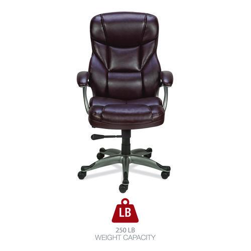 Alera Birns Series High-Back Task Chair, Supports Up to 250 lb, 18.11" to 22.05" Seat Height, Brown Seat/Back, Chrome Base. Picture 8