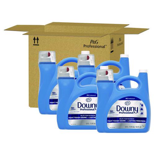 Commercial Liquid Fabric Softener, Clean and Fresh Scent, 140 oz Pour Bottle, 4/Carton. Picture 5