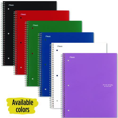 Wirebound Notebook, 1-Subject, Wide/Legal Rule, Randomly Assorted Cover Color, (100) 10.5 x 9.18 Sheets. Picture 1