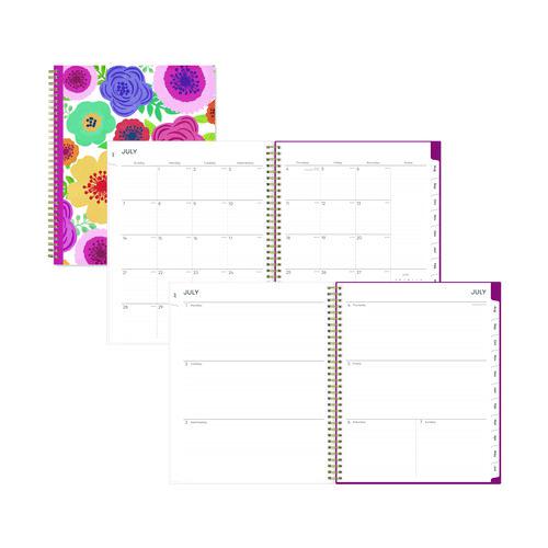 Mahalo Academic Year Create-Your-Own Cover Weekly/Monthly Planner, Floral Artwork, 11 x 8.5, 12-Month (July-June): 2024-2025. Picture 1