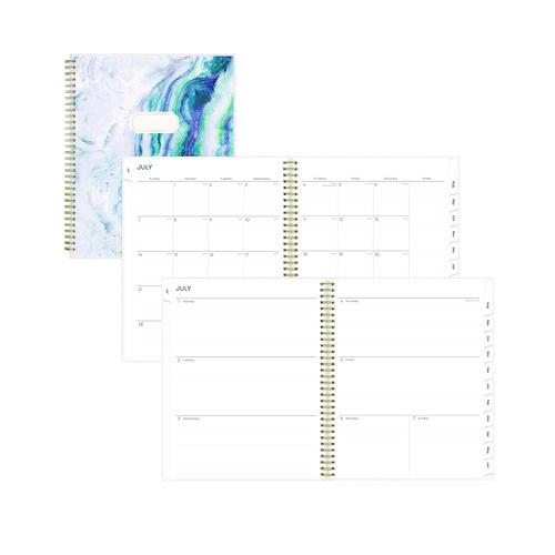 Gemma Academic Year Weekly/Monthly Planner, Geode Artwork, 11 x 8.5, Blue/Purple Cover, 12-Month (July to June): 2024 to 2025. Picture 1