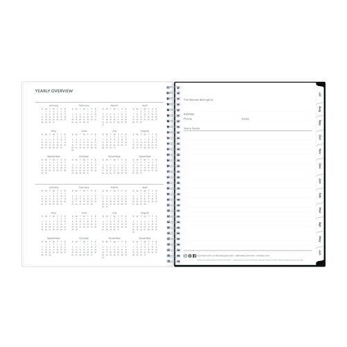 Analeis Create-Your-Own Cover Weekly/Monthly Planner, Floral, 11 x 8.5, White/Black/Coral, 12-Month (July to June): 2024-2025. Picture 5