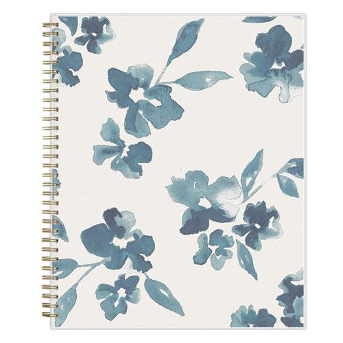 Bakah Blue Academic Year Weekly/Monthly Planner, Floral Artwork, 11 x 8.5, Blue/White Cover, 12-Month (July-June): 2024-2025. Picture 2