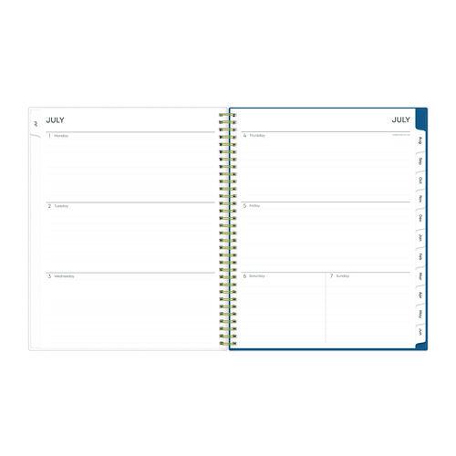 Bakah Blue Academic Year Weekly/Monthly Planner, Floral Artwork, 11 x 8.5, Blue/White Cover, 12-Month (July-June): 2024-2025. Picture 3