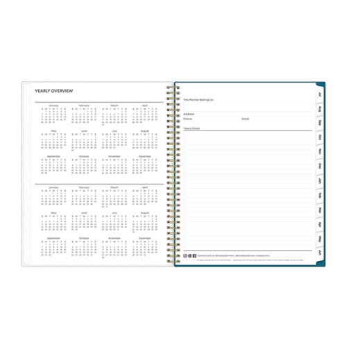 Bakah Blue Academic Year Weekly/Monthly Planner, Floral Artwork, 11 x 8.5, Blue/White Cover, 12-Month (July-June): 2024-2025. Picture 5
