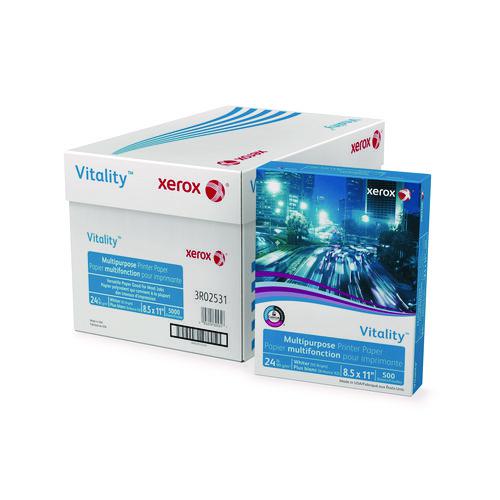 Vitality Multipurpose Print Paper, 92 Bright, 24 lb Bond Weight, 8.5 x 11, White, 500/Ream. Picture 1