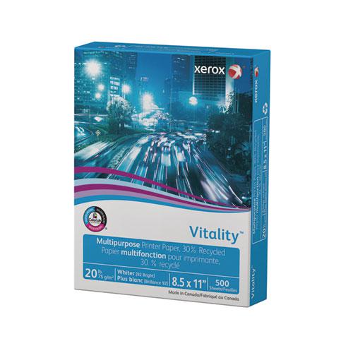 Vitality 30% Recycled Multipurpose Paper, 92 Bright, 20 lb Bond Weight, 8.5 x 11, White, 500/Ream. Picture 3