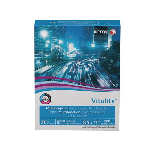 Vitality 30% Recycled Multipurpose Paper, 92 Bright, 20 lb Bond Weight, 8.5 x 11, White, 500/Ream. Picture 4