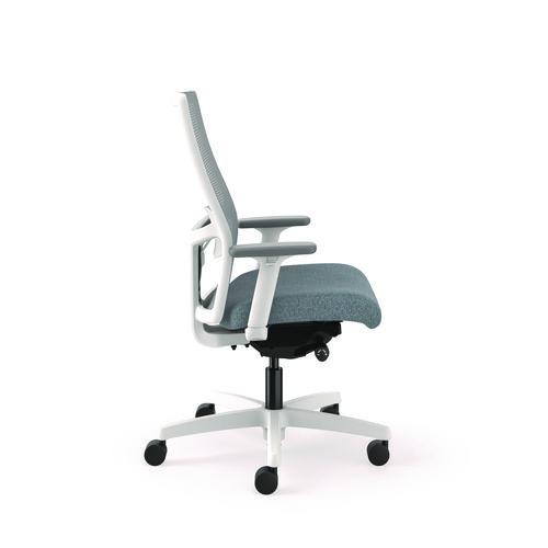 Ignition 2.0 4-Way Stretch Mid-Back Mesh Task Chair, 17" to 21" Seat Height, Basalt Seat, Fog Back, Designer White Base. Picture 5