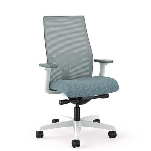 Ignition 2.0 4-Way Stretch Mid-Back Mesh Task Chair, 17" to 21" Seat Height, Basalt Seat, Fog Back, Designer White Base. Picture 4