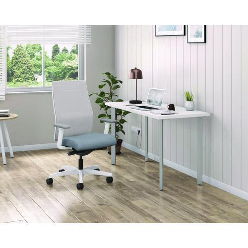 Ignition 2.0 4-Way Stretch Mid-Back Mesh Task Chair, 17" to 21" Seat Height, Basalt Seat, Fog Back, Designer White Base. Picture 9