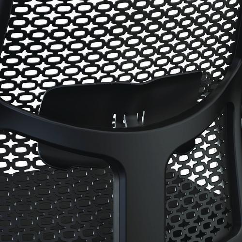 Ignition 2.0 ReActiv Mid-Back Task Chair, 17.25" to 21.75" Seat Height, Basalt Vinyl Seat, Charcoal Back, Black Base. Picture 4