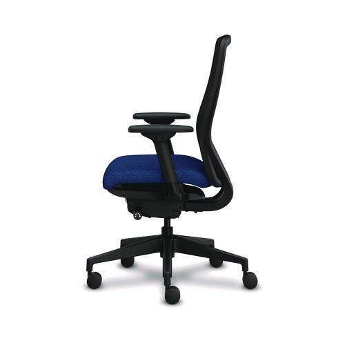 Nucleus Series Recharge Task Chair, Up to 300lb, 16.63" to 21.13" Seat Ht, Navy Seat, Black Back/Base. Picture 5