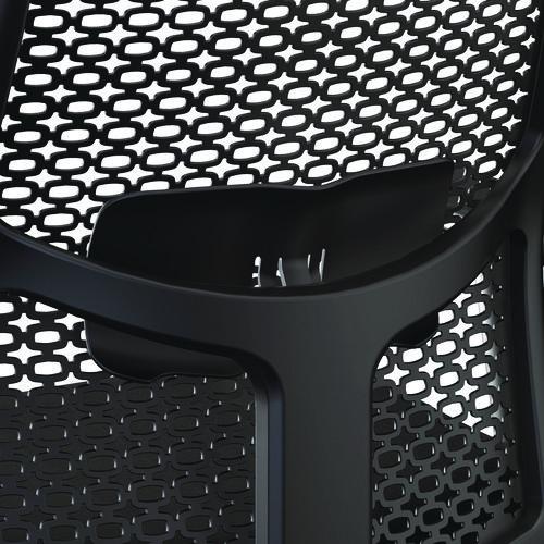 Ignition 2.0 ReActiv Low-Back Task Stool, 22.88" to 31.75" Seat Height, Elysian Seat, Charcoal Back, Black Base. Picture 7