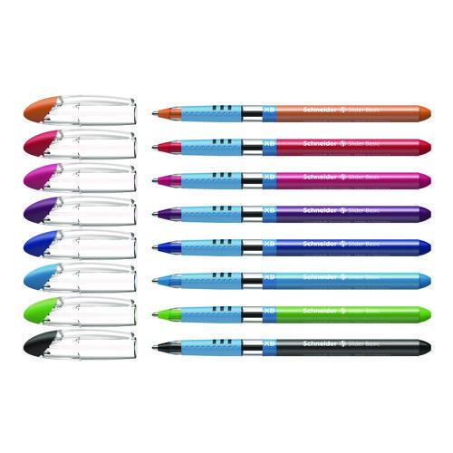 Slider Basic Ballpoint Pen, Stick, Extra-Bold 1.4 mm, Assorted Ink and Barrel Colors, 8/Pack. Picture 1