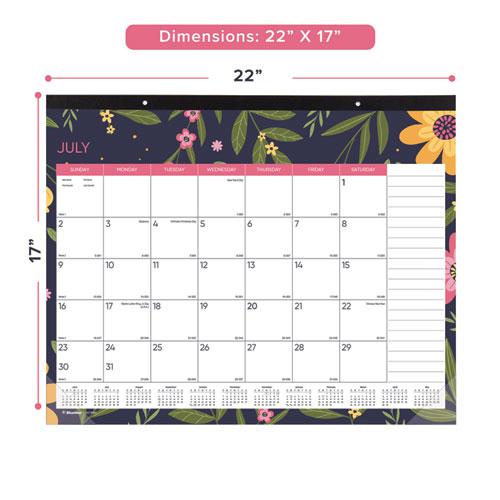 Academic 18-Month Desk Pad Calendar, 22 x 17, White/Multicolor Sheets, Black Headband, 18-Month (July to Dec): 2024 to 2025. Picture 2