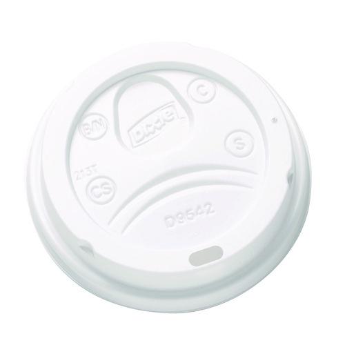 Dome Drink-Thru Lids, Fits 10 oz to 16 oz Paper Hot Cups, White, 1,000/Carton. Picture 1
