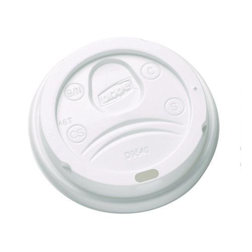 Sip-Through Dome Hot Drink Lids, Fits 10 oz Cups, White, 100/Pack, 10 Packs/Carton. Picture 1