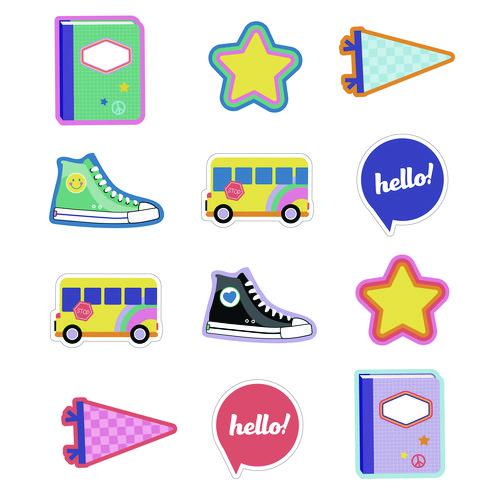 Assorted Colorful Cut-Outs, We Stick Together Hello School, 36 Pieces. Picture 1
