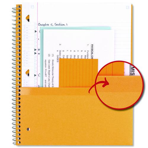 Wirebound Notebook, 5-Subject, Medium/College Rule, Assorted Cover Colors, (200) 11 x 8.5 Sheets, 2/Pack. Picture 4