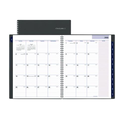 DayMinder Academic Weekly/Monthly Desktop Planner, 11 x 8.5, Charcoal Cover, 12-Month (July to June): 2024 to 2025. Picture 1