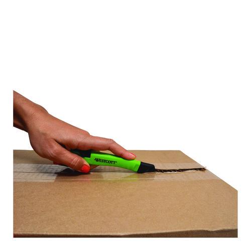 Safety Ceramic Blade Box Cutter, 0.5" Blade, 5.7" Plastic Handle, Green. Picture 3