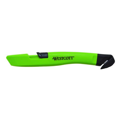 Safety Ceramic Blade Box Cutter, 0.5" Blade, 5.7" Plastic Handle, Green. Picture 1