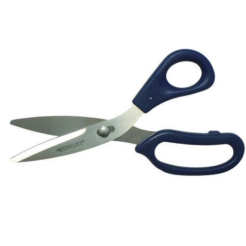 Power Pivot Shears, 8" Long, 3.5" Cut Length, Blue Straight Handle. Picture 2