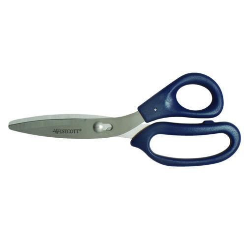 Power Pivot Shears, 8" Long, 3.5" Cut Length, Blue Straight Handle. Picture 1