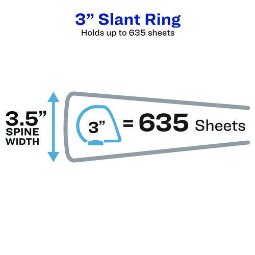 Showcase Economy View Binders with Slant Rings, 3 Rings, 3" Capacity, 11 x 8.5, White. Picture 3