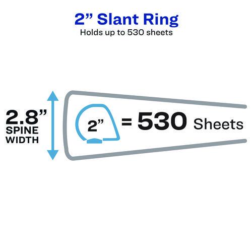 Showcase Economy View Binders with Slant Rings, 3 Rings, 2" Capacity, 11 x 8.5, White. Picture 3