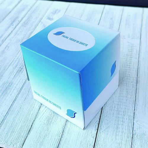 Facial Tissue Cube Box, 2-Ply, White, 85 Sheets/Box, 36 Boxes/Carton. Picture 4