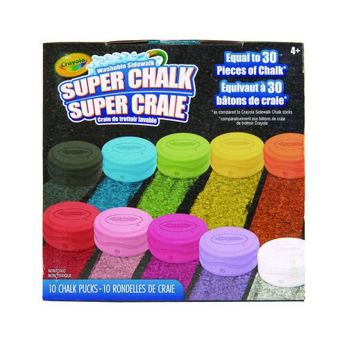 Super Chalk, 1" x 2.8" Diameter, 10 Assorted Colors, 10 Pucks/Box. Picture 6