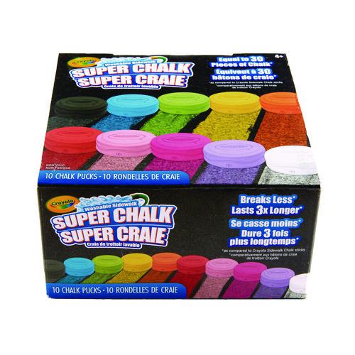 Super Chalk, 1" x 2.8" Diameter, 10 Assorted Colors, 10 Pucks/Box. Picture 7