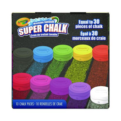 Super Chalk, 1" x 2.8" Diameter, 10 Assorted Colors, 10 Pucks/Box. Picture 9