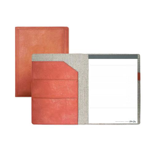 ASMBLD Professional Faux Leather Padfolio, 8.5 x 11 Pad, 9.45 x 12.13, Snap Closure, Tan. Picture 1