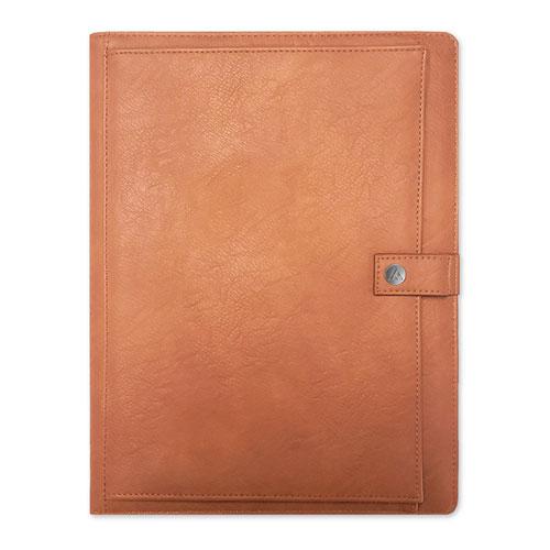 ASMBLD Professional Faux Leather Padfolio, 8.5 x 11 Pad, 9.45 x 12.13, Snap Closure, Tan. Picture 2