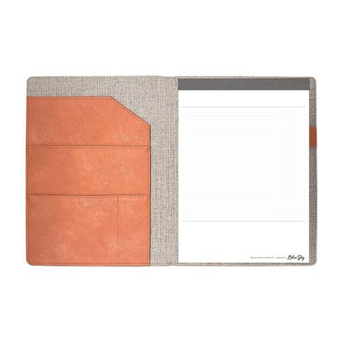 ASMBLD Professional Faux Leather Padfolio, 8.5 x 11 Pad, 9.45 x 12.13, Snap Closure, Tan. Picture 4