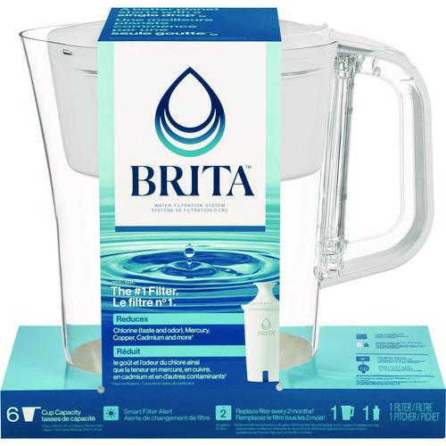Classic Water Filter Pitcher, 40 oz, 5 Cups, Clear, 2/Carton. Picture 4