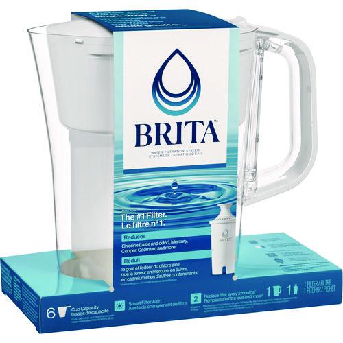 Classic Water Filter Pitcher, 40 oz, 5 Cups, Clear, 2/Carton. Picture 9