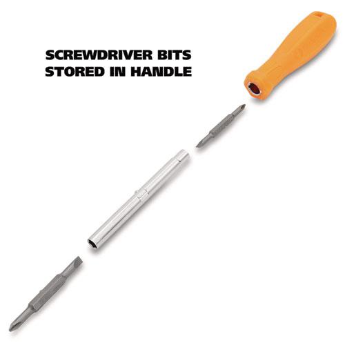 4 in-1 Screwdriver w/Interchangeable Phillips/Standard Bits, Assorted Colors. Picture 6