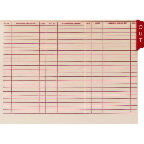 End Tab Out Cards, 12.25 x 9.5, Manila/Red, 100/Box. Picture 1