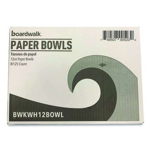 Paper Dinnerware, Bowl, 12 oz, White, 1,000/Carton. Picture 4